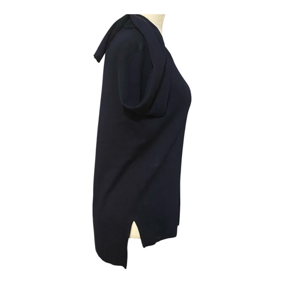 Tahari merino wool blend navy sweater. Sz L - Picture 4 of 14